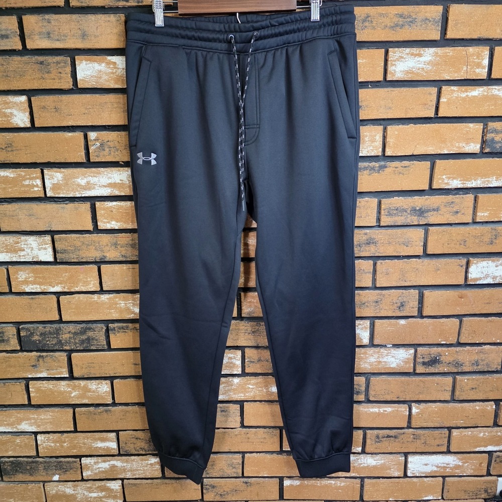 Under Armour Sweatpants Mens XL Black Coldgear Joggers Drawstring Casual Gym NEW